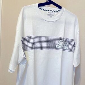 LACOSTE Men’s US XXL loose fit tennis white t-shirt